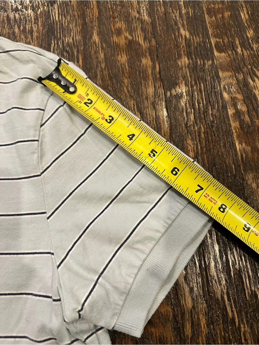 J. Crew Men’s White Polo with Thin Navy Stripes